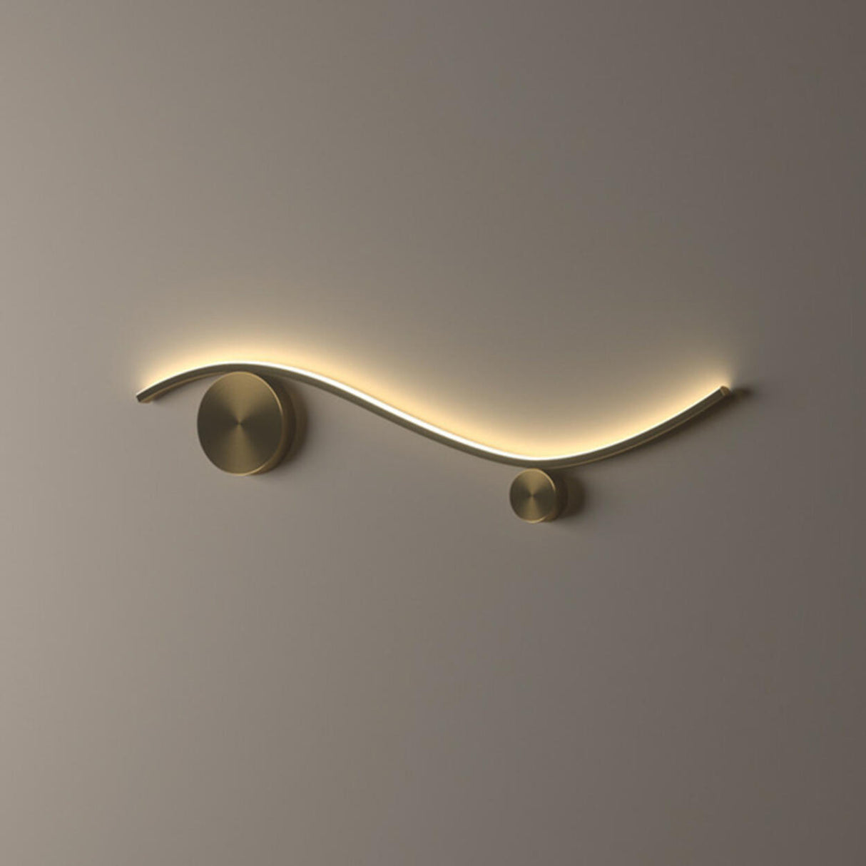 Modern Wave Design Gold LED Wall Sconce Light Image - 7