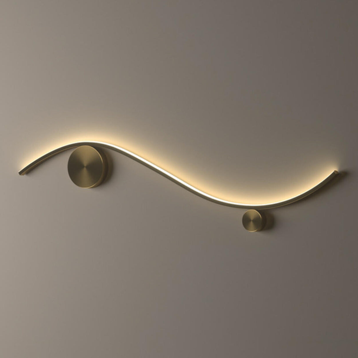 Modern Wave Design Gold LED Wall Sconce Light Image - 8