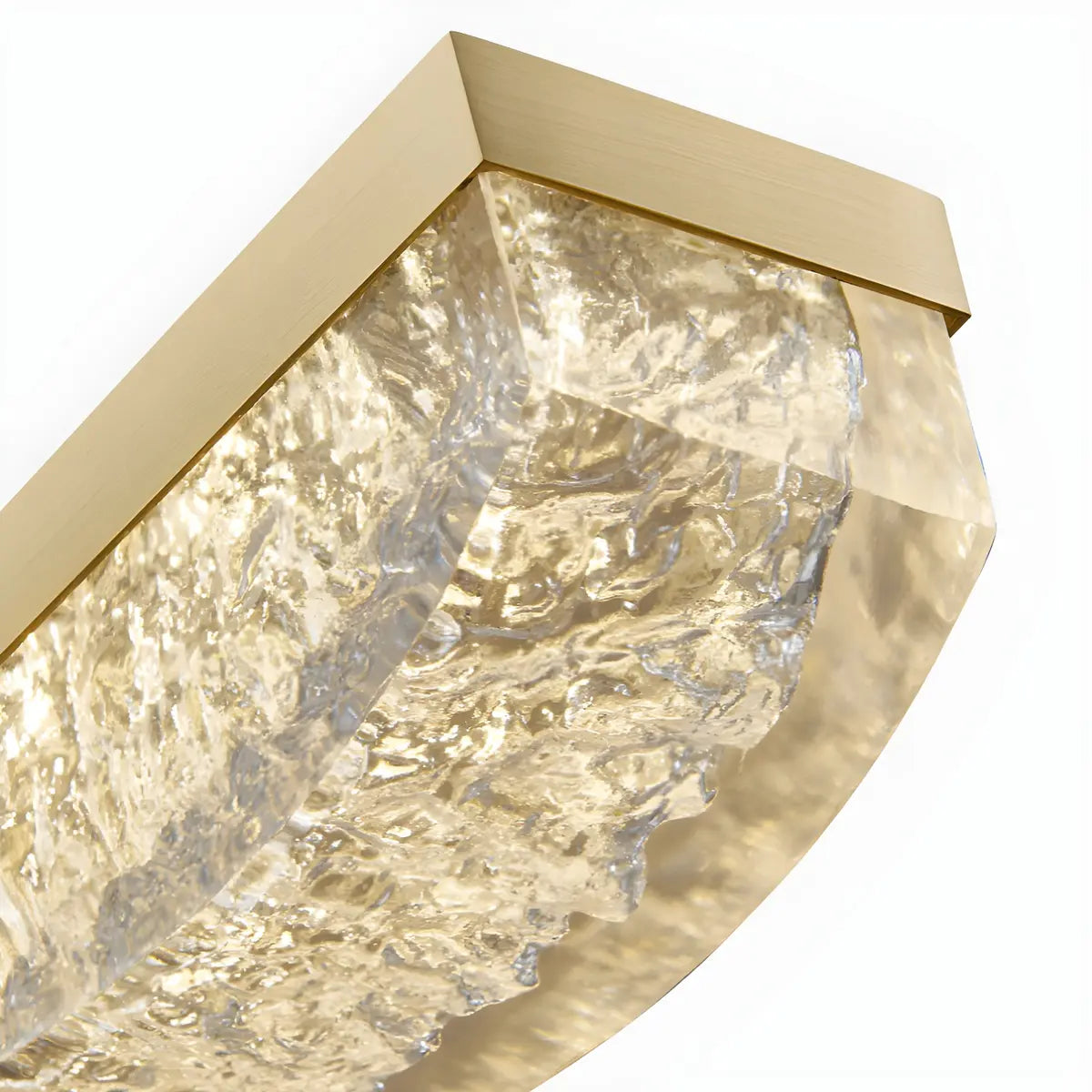 Trendy Gold Rectangular Island LED Pendant Light Image - 10