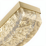 Trendy Gold Rectangular Island LED Pendant Light Image - 10