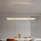 Trendy Gold Rectangular Island LED Pendant Light Image - 3