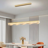 Trendy Gold Rectangular Island LED Pendant Light Image - 4