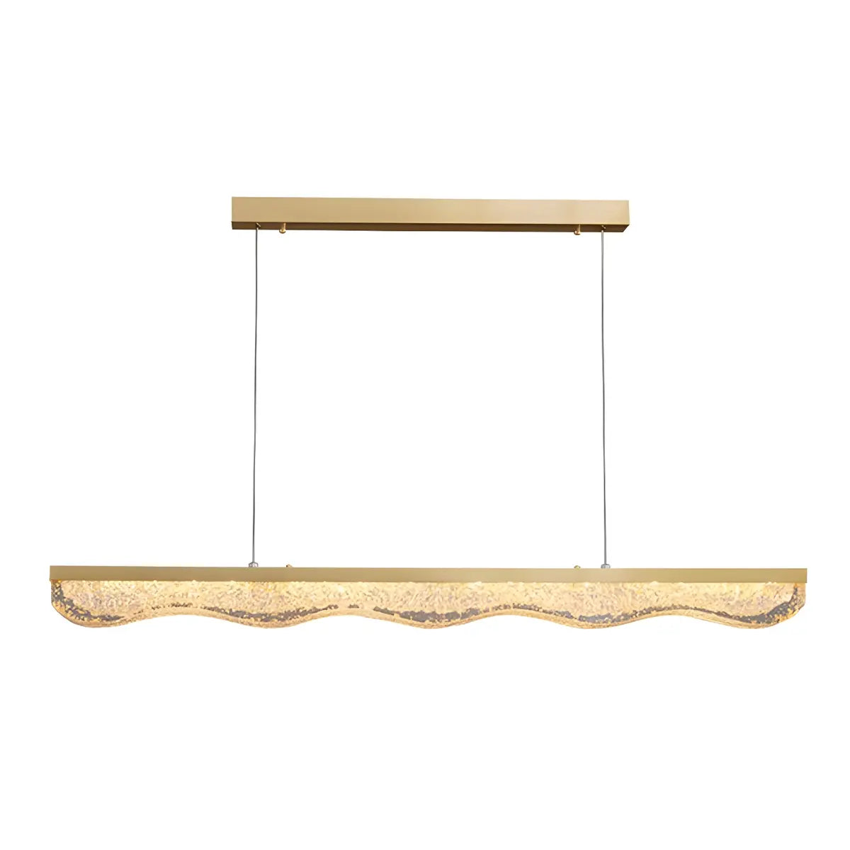 Trendy Gold Rectangular Island LED Pendant Light Image - 5