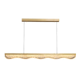 Trendy Gold Rectangular Island LED Pendant Light Image - 5