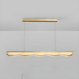 Trendy Gold Rectangular Island LED Pendant Light Image - 6