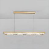 Trendy Gold Rectangular Island LED Pendant Light Image - 8