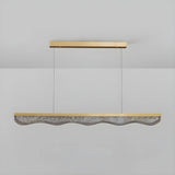 Trendy Gold Rectangular Island LED Pendant Light Image - 9