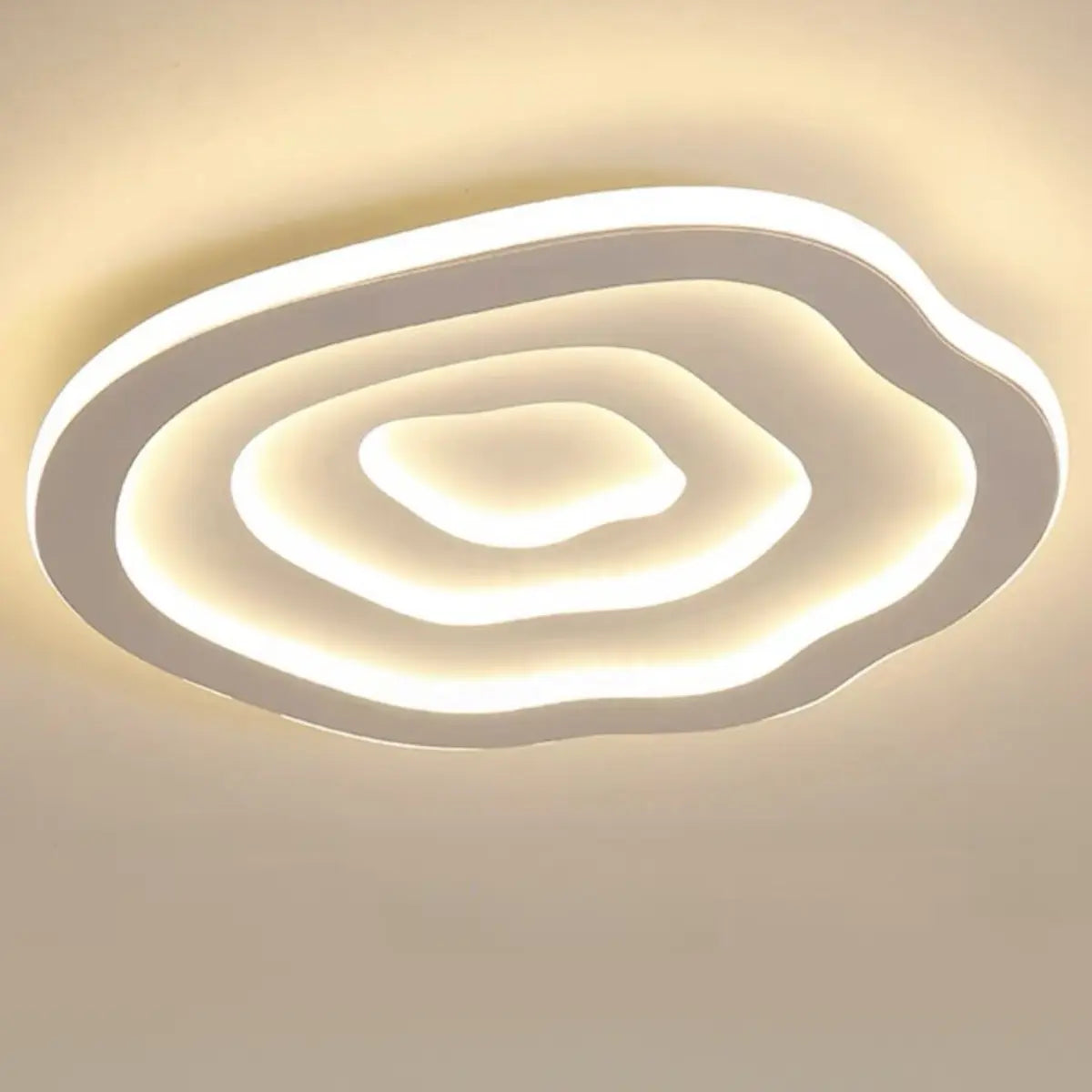 Bedroom Tier Wave White LED Flush Mount Ceiling Light Image - 6