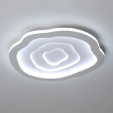 Bedroom Tier Wave White LED Flush Mount Ceiling Light Image - 7