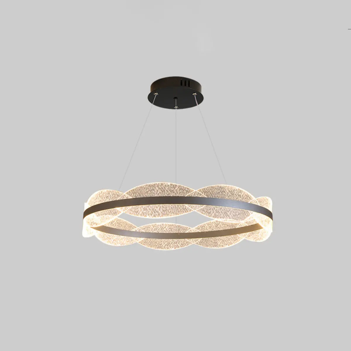 Contemporary Wavy LED Circle Pendant Light Chandelier Image - 11