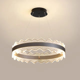 Contemporary Wavy LED Circle Pendant Light Chandelier Image - 13