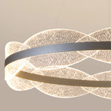 Contemporary Wavy LED Circle Pendant Light Chandelier Image - 15