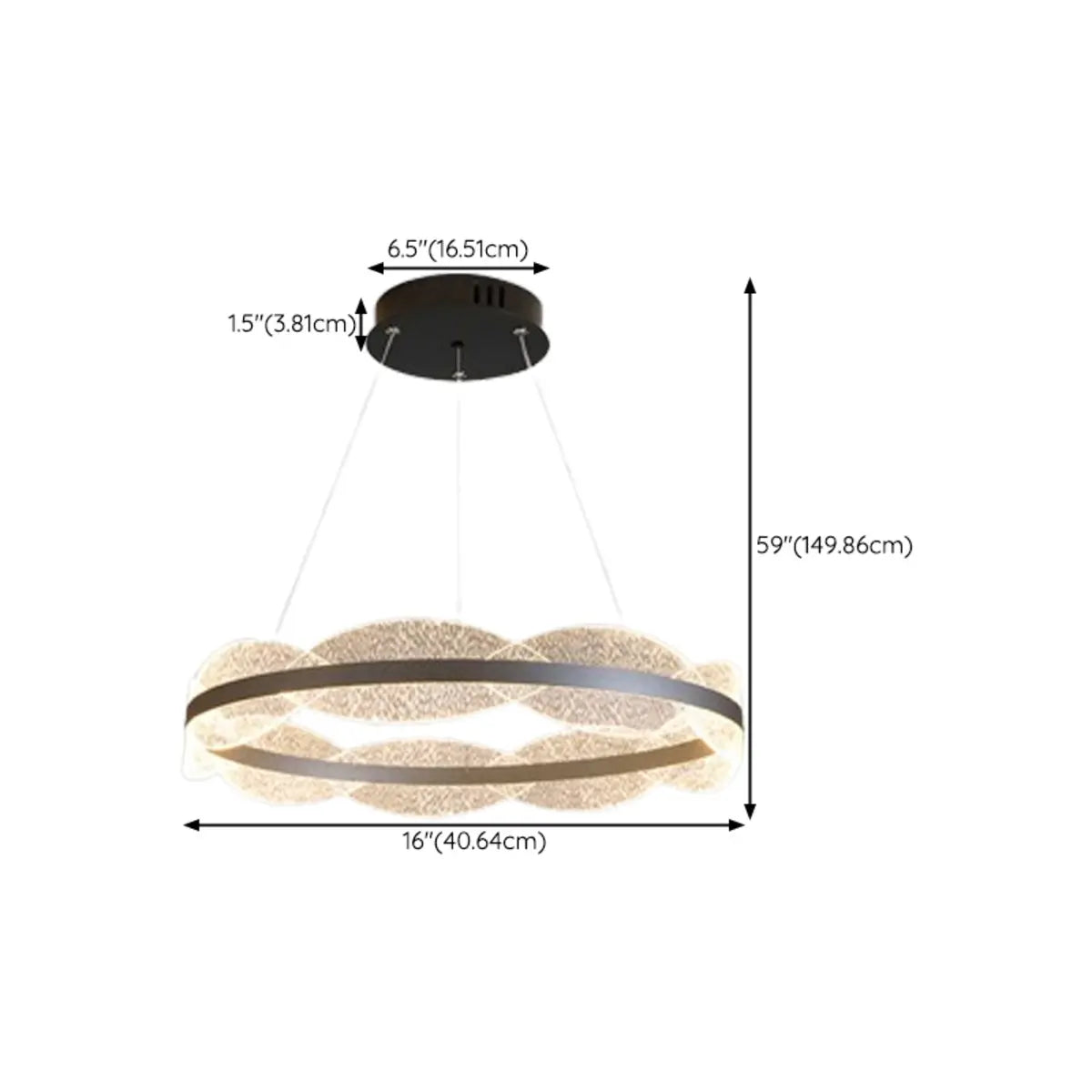 Contemporary Wavy LED Circle Pendant Light Chandelier 