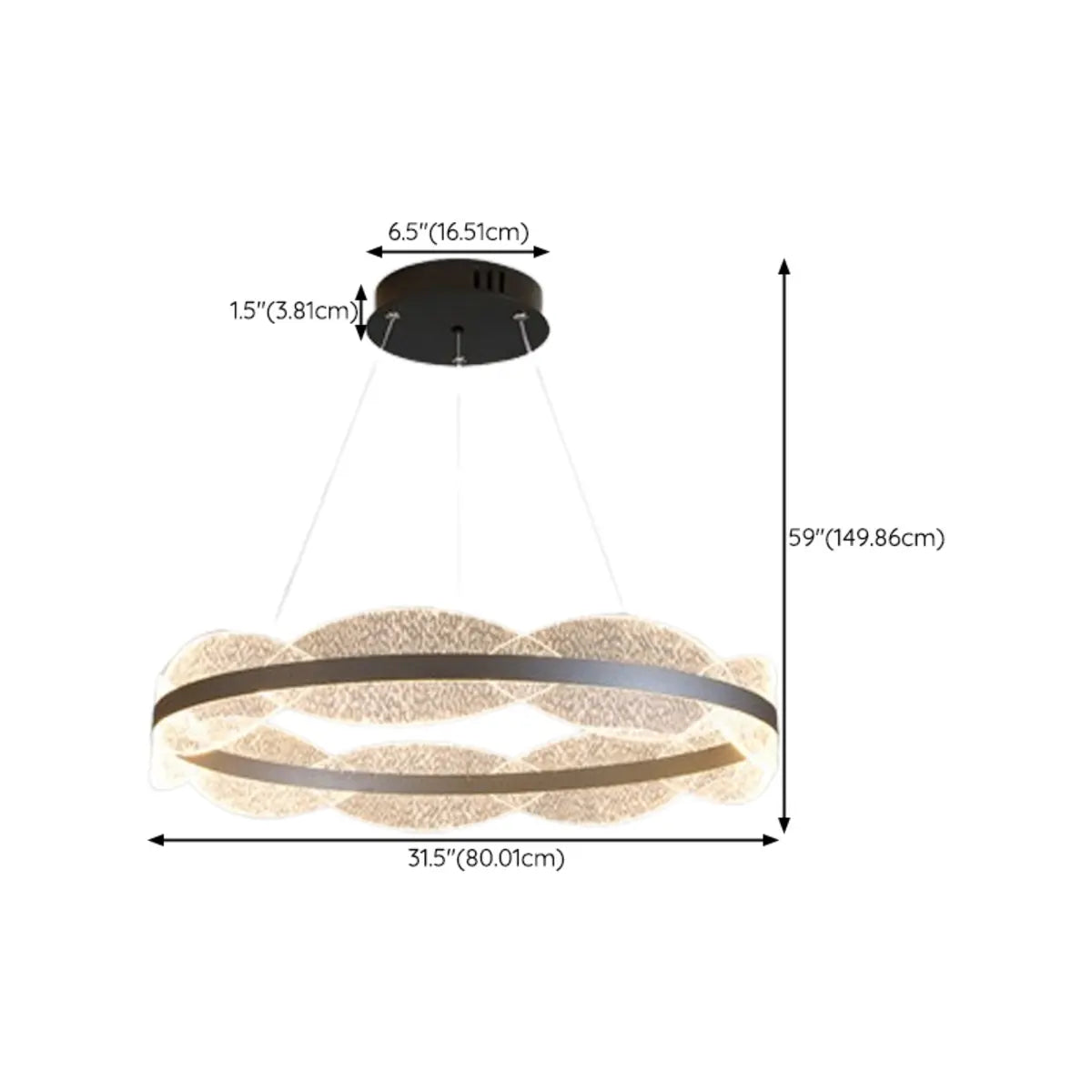 Contemporary Wavy LED Circle Pendant Light Chandelier Image - 22