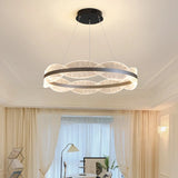 Contemporary Wavy LED Circle Pendant Light Chandelier Image - 3