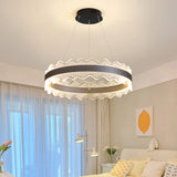 Contemporary Wavy LED Circle Pendant Light Chandelier Image - 6