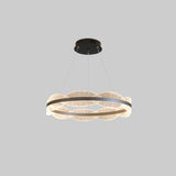 Contemporary Wavy LED Circle Pendant Light Chandelier Image - 7