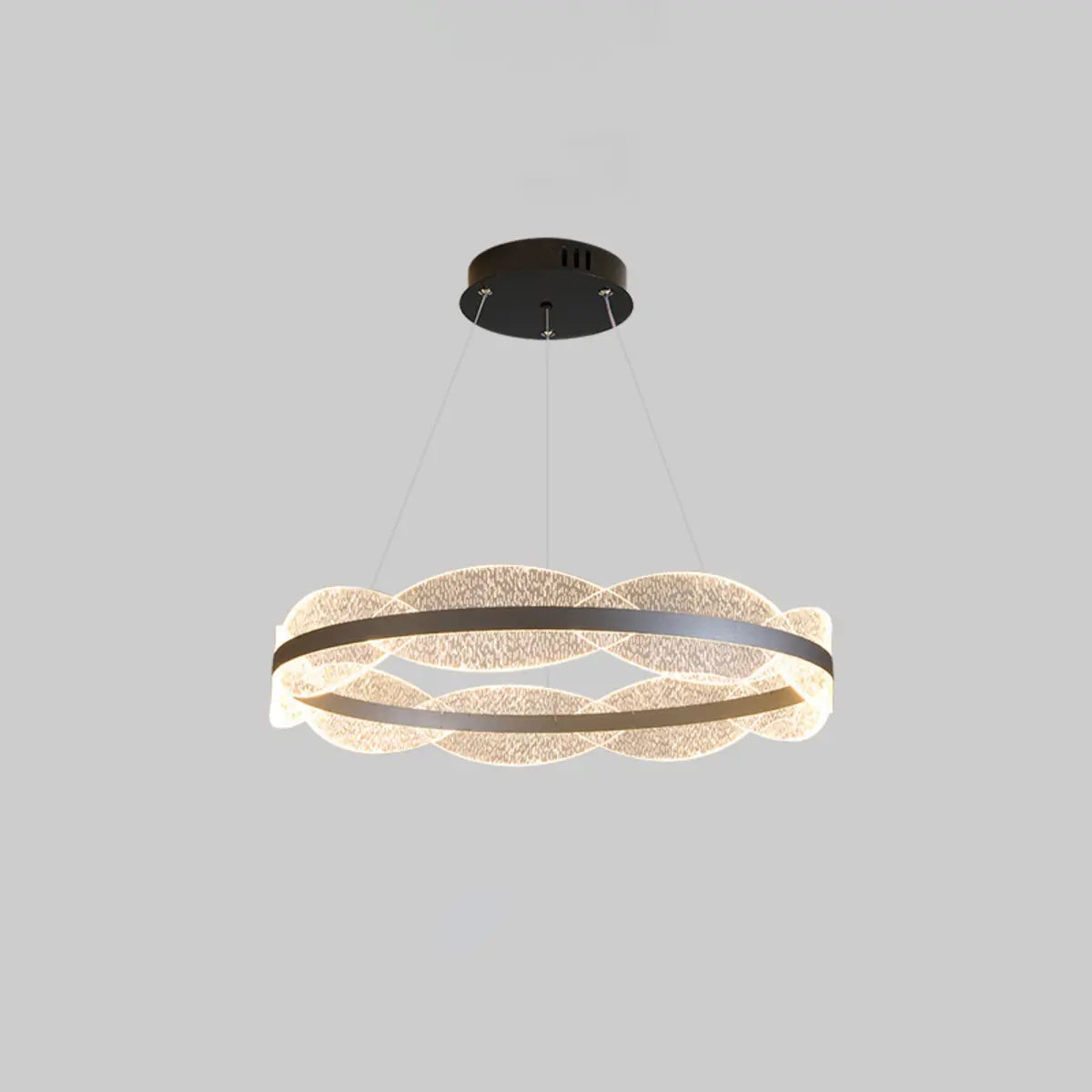 Contemporary Wavy LED Circle Pendant Light Chandelier Image - 9