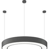 Modern Wave LED Metal Ceiling Light Office Black Chandelier Image - 5