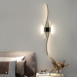 Modern Wave LED Up Down Wall Light Image - 2