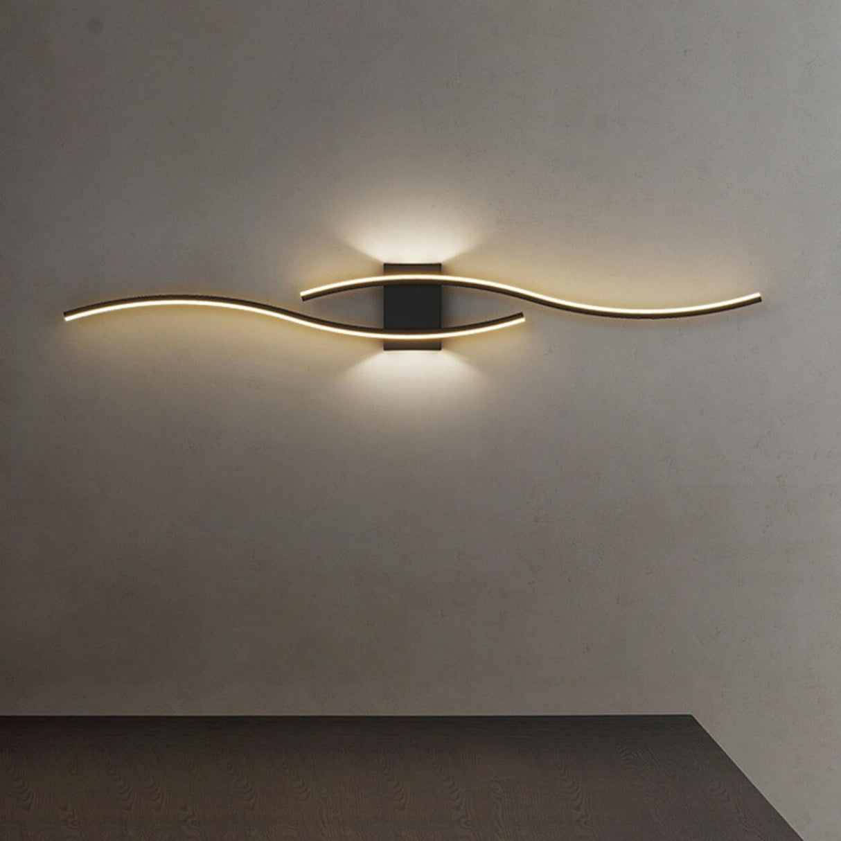 Modern Wave LED Up Down Wall Light Image - 3