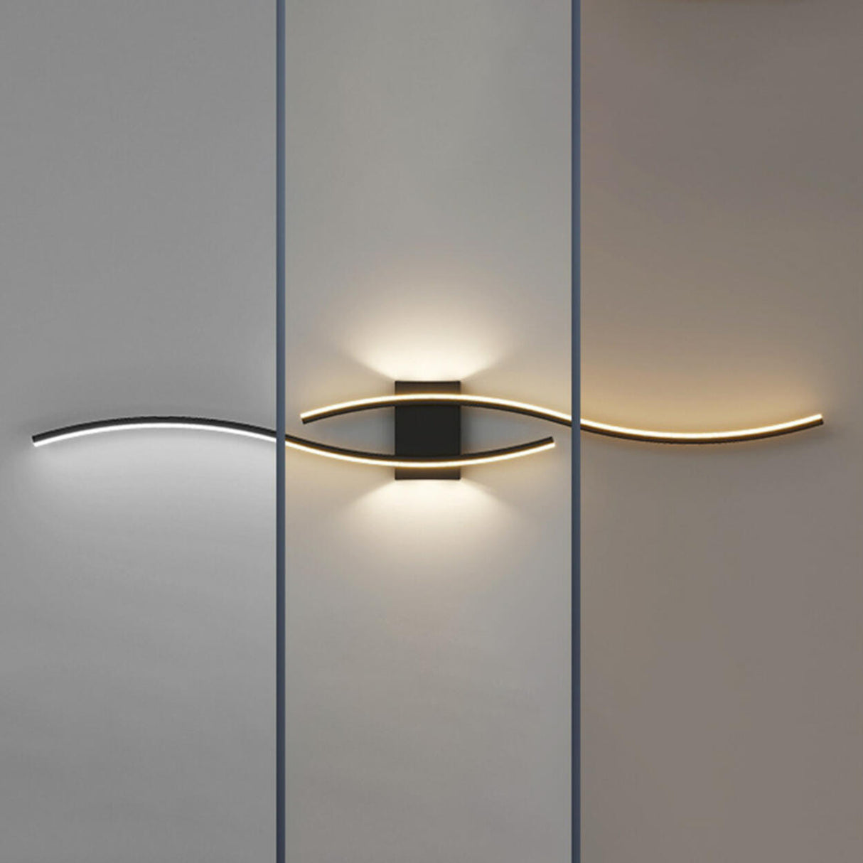 Modern Wave LED Up Down Wall Light Image - 7