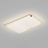 Modern Wave Textured Rectangle LED Flush Mount Light Image - 12