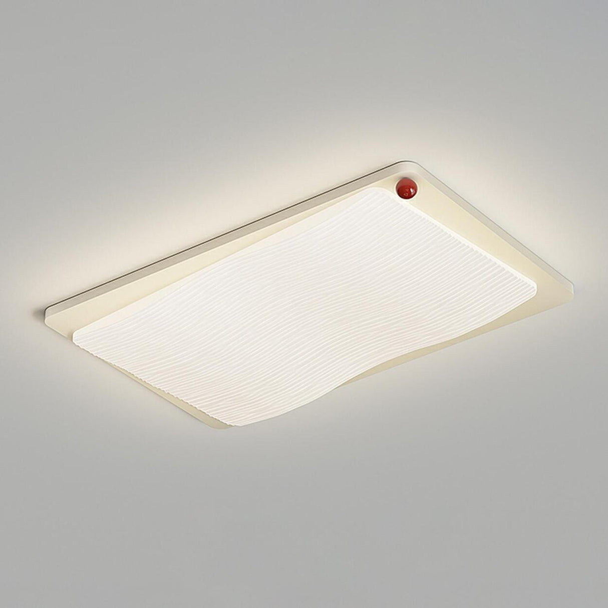 Modern Wave Textured Rectangle LED Flush Mount Light Image - 13