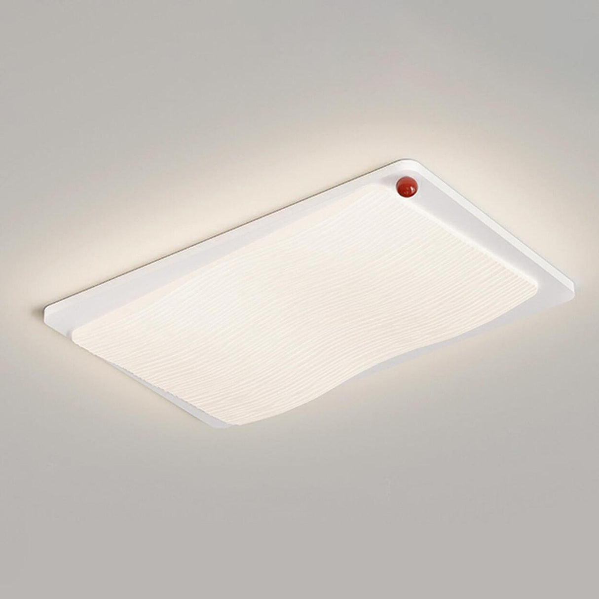 Modern Wave Textured Rectangle LED Flush Mount Light Image - 14