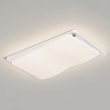 Modern Wave Textured Rectangle LED Flush Mount Light Image - 19