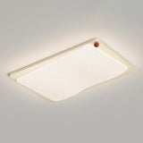 Modern Wave Textured Rectangle LED Flush Mount Light Image - 2