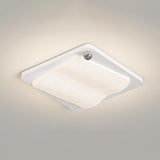 Modern Wave Textured Rectangle LED Flush Mount Light Image - 21