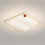 Modern Wave Textured Rectangle LED Flush Mount Light Image - 3