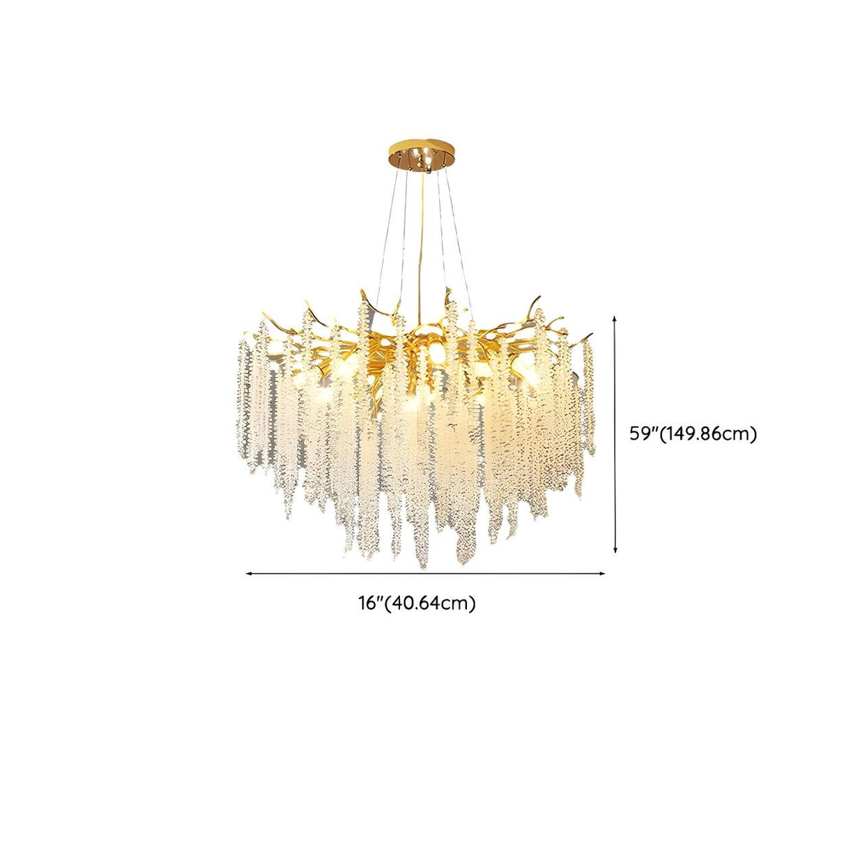 Modern Whimsical Willow Branch Crystal Chandelier 