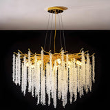 Modern Whimsical Willow Branch Crystal Chandelier Image - 6