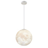 Modern White 3D Moon Bedroom Lunar Surface Pendant Light Image - 5