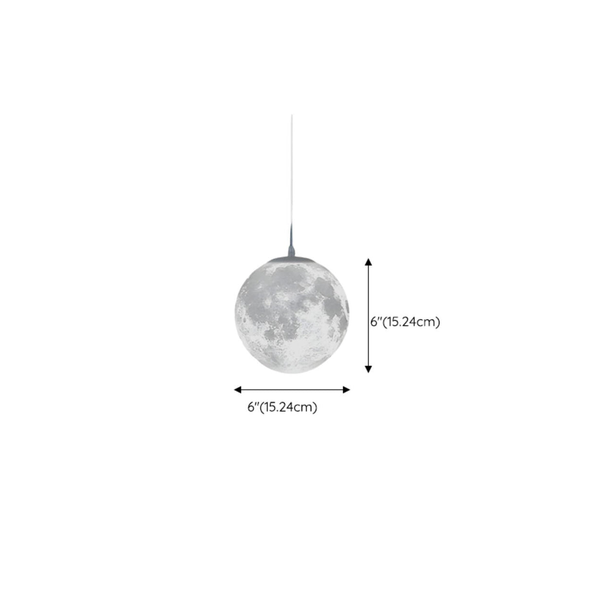 Modern White 3D Moon Globe Bedroom Pendant Light Image - 11