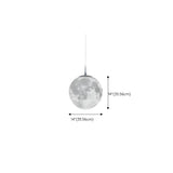 Modern White 3D Moon Globe Bedroom Pendant Light Image - 15