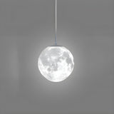 Modern White 3D Moon Globe Bedroom Pendant Light Image - 2