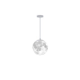 Modern White 3D Moon Globe Bedroom Pendant Light Image - 6