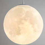 Modern White 3D Moon Globe Bedroom Pendant Light Image - 7