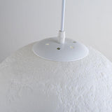 Modern White 3D Moon Globe Bedroom Pendant Light Image - 8