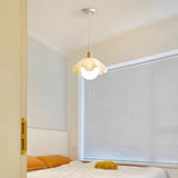 Modern White Acrylic Flower Bedroom Pendant Light Image - 1