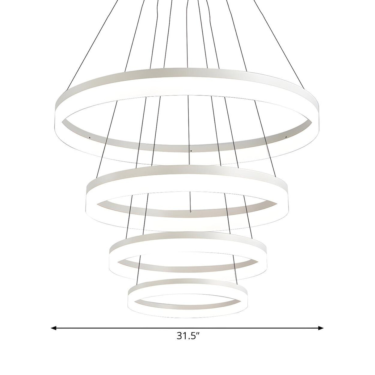 Modern White Acrylic Loop LED Ring Pendant Chandelier Image - 10