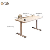 Modern White Adjustable T-Shape Wood Computer Desk Image - 29