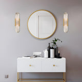 Modern White and Gold Alabaster Wall Sconce  Image - 4