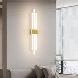 Modern White and Gold Vertical Design Wall Sconce Image - 1