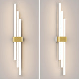 Modern White and Gold Vertical Design Wall Sconce Image - 10