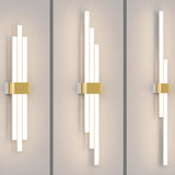 Modern White and Gold Vertical Design Wall Sconce Image - 12