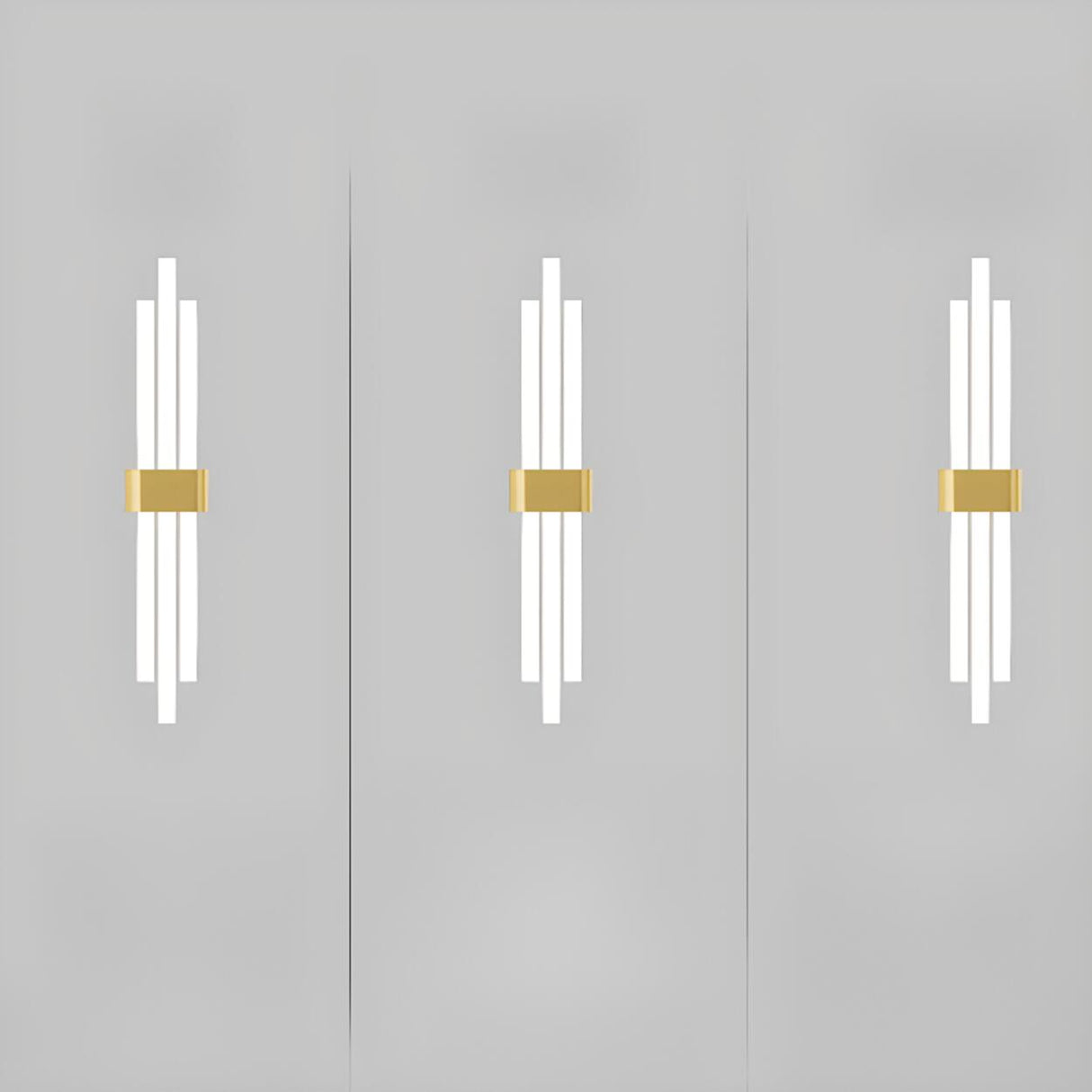 Modern White and Gold Vertical Design Wall Sconce Image - 13